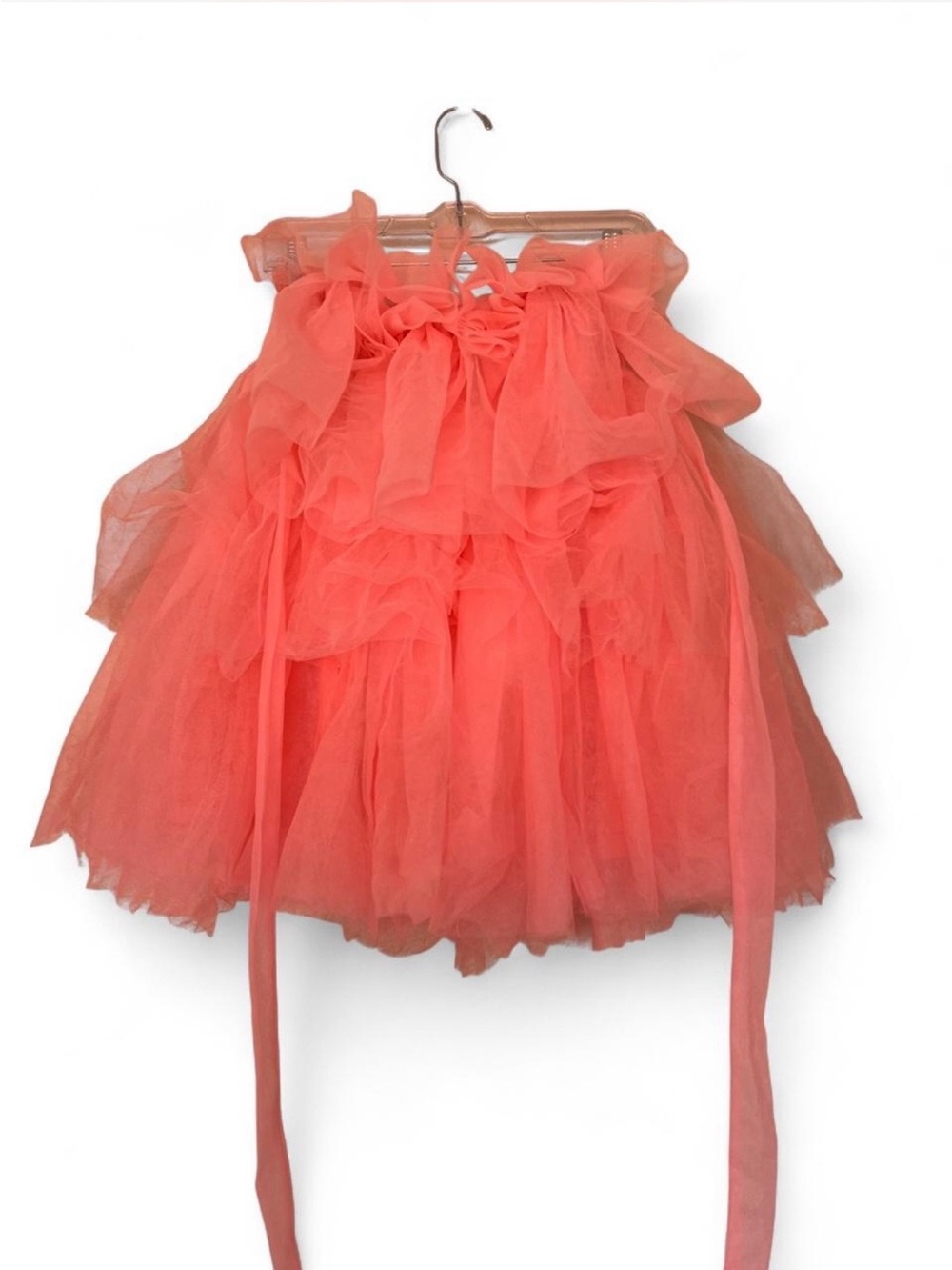 Coral Tulle Ruffle dress